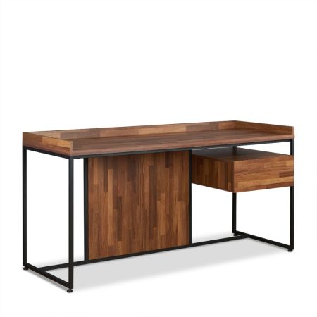 ACME Sara Writing Desk Walnut & Sandy Black Finish