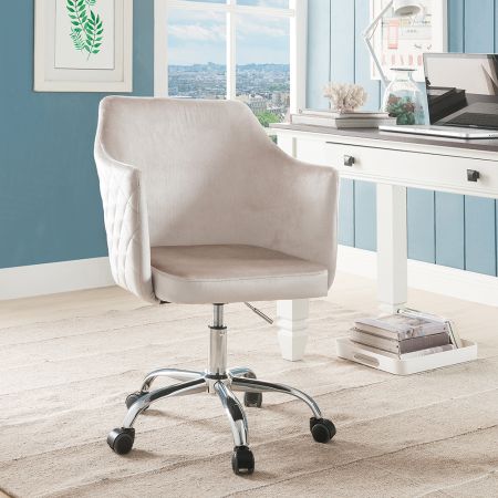 ACME Cosgair Office Chair Champagne Velvet & Chrome Finish