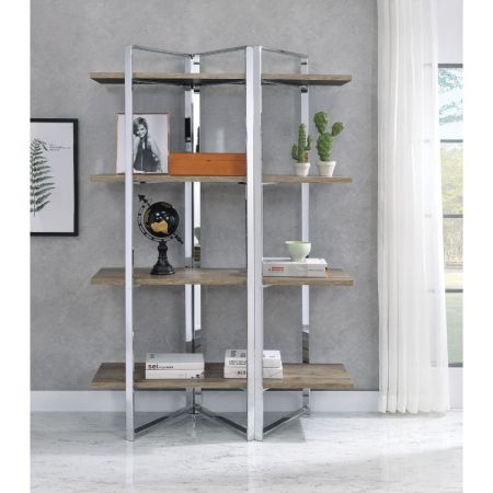 ACME Libby Bookshelf Chrome Finish