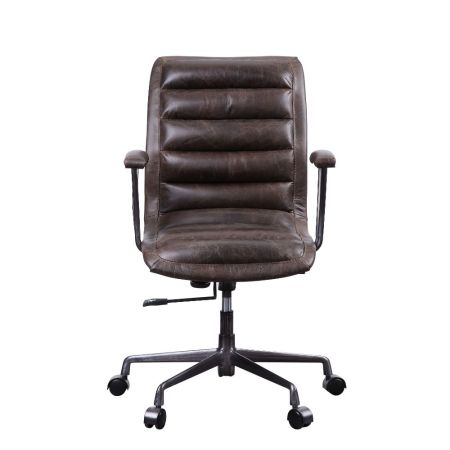 ACME Zooey Office Chair Distress Chocolate Top Grain Leather