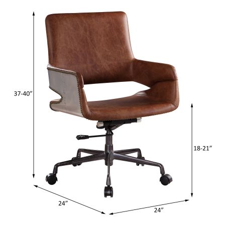 ACME Kamau Office Chair Vintage Cocoa Top Grain Leather