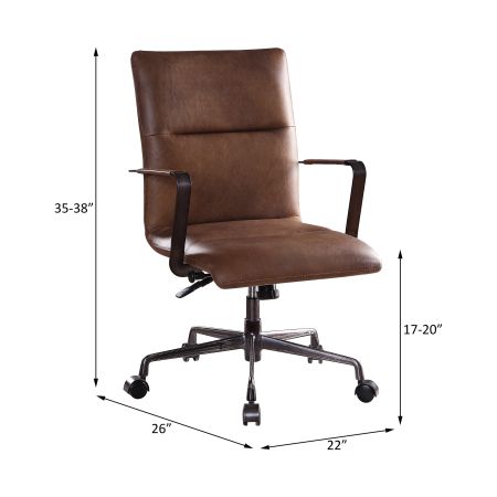 ACME Indra Office Chair Vintage Chocolate Top Grain Leather