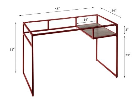 Yasin Desk 92584 Red By Acme Furniture