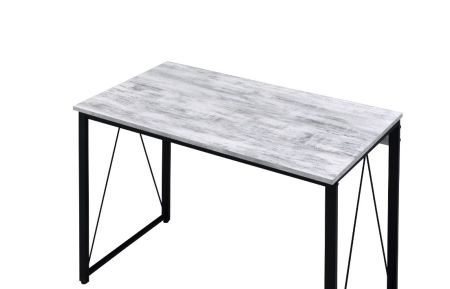 ACME Zaidin Writing Desk Antique White & Black Finish