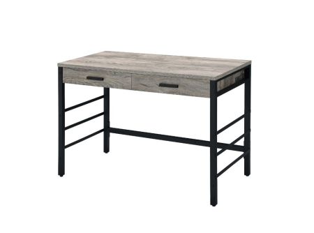 ACME Disho Writing Desk W/Usb Light Weathered Oak & Black Finish