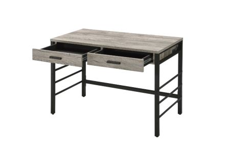 ACME Disho Writing Desk W/Usb Light Weathered Oak & Black Finish