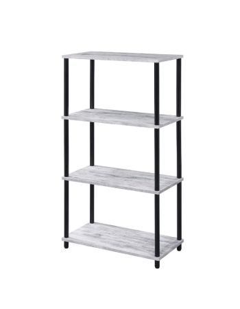 ACME Nypho Bookshelf Antique White & Black Finish