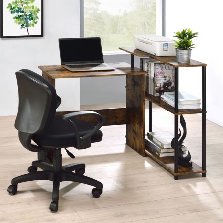 ACME Ievi Writing Desk Weathered Oak & Black Finish