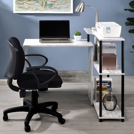 ACME Ievi Writing Desk Antique White & Black Finish