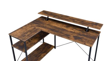 ACME Drebo Writing Desk Weathered Oak & Black Finish