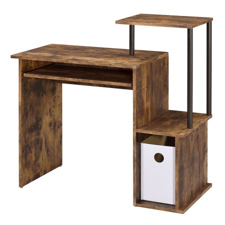 ACME Lyphre Computer Desk Weathered Oak & Black Finish