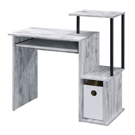 ACME Lyphre Computer Desk Antique White & Black Finish