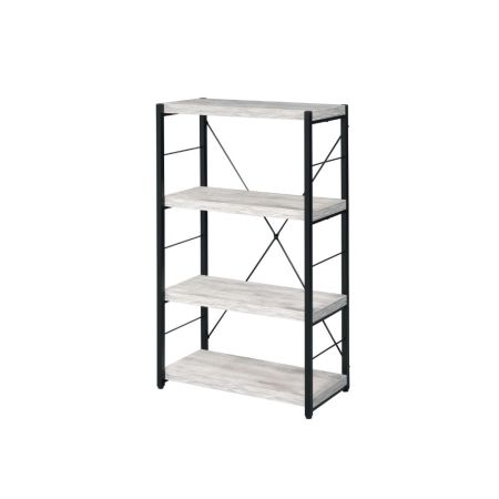 ACME Jurgen Bookshelf Antique White & Black Finish