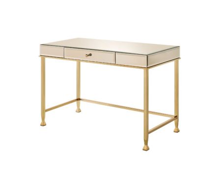 ACME Canine Writing Desk Smoky Mirrored And Champagne Finish