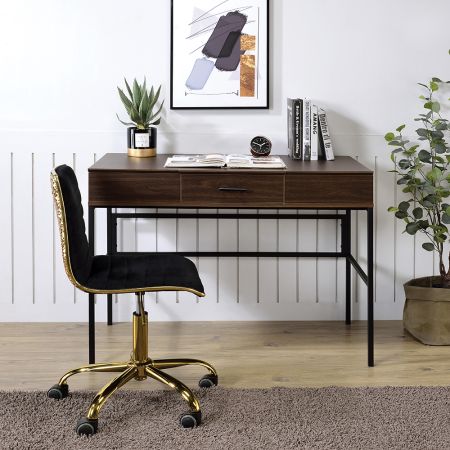 ACME Verster Writing Desk W/Usb Oak & Black Finish