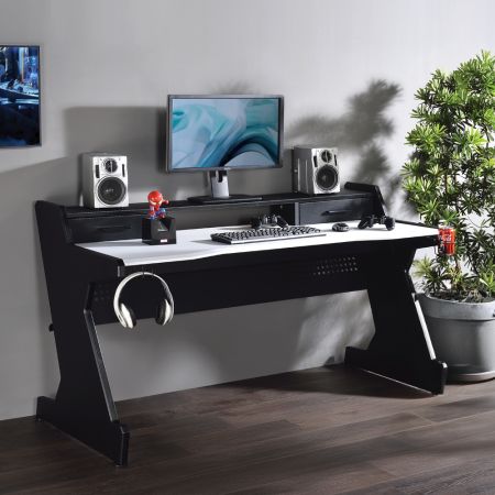 ACME Bigga 59" Gaming Desk Black & White Finish