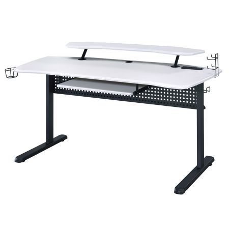 ACME Vildre 59" Gaming Desk W/USB Black & White Finish