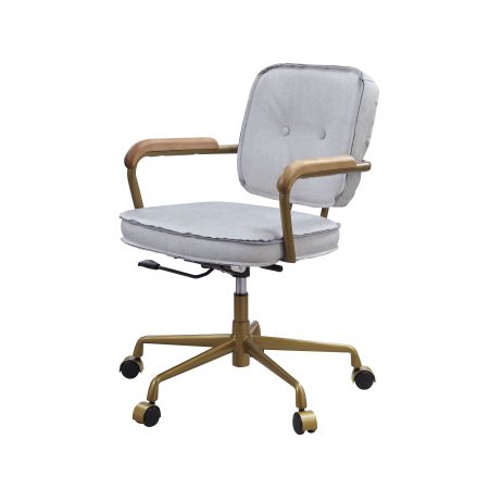 ACME Siecross Office Chair Vintage White Top Grain Leather