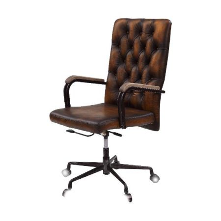 ACME Noknas Office Chair Brown Top Grain Leather