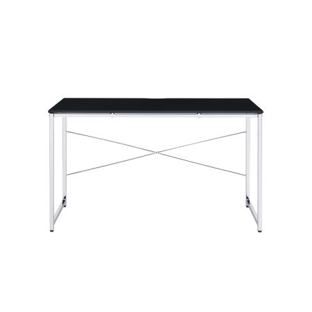 ACME Tennos Writing Desk(Same Ac00904) Black & Chrome Finish