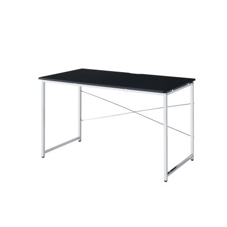 ACME Tennos Writing Desk(Same Ac00904) Black & Chrome Finish