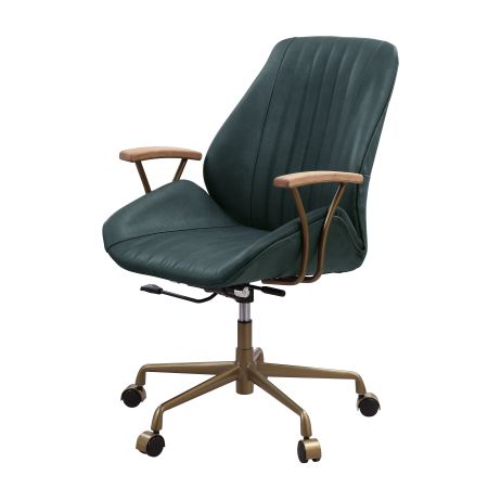 ACME Hamilton Office Chair Dark Green Top Grain Leather