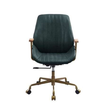 ACME Hamilton Office Chair Dark Green Top Grain Leather