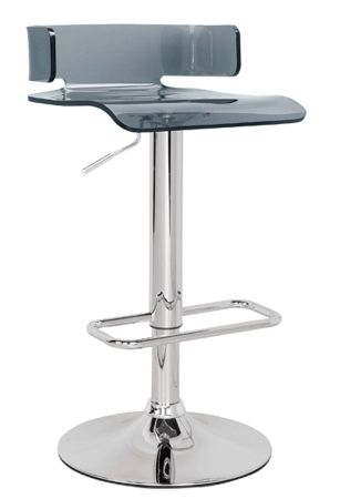 ACME Rania Adjustable Stool W/Swivel Gray & Chrome Finish