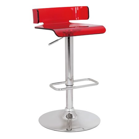 ACME Rania Adjustable Stool W/Swivel Red & Chrome Finish