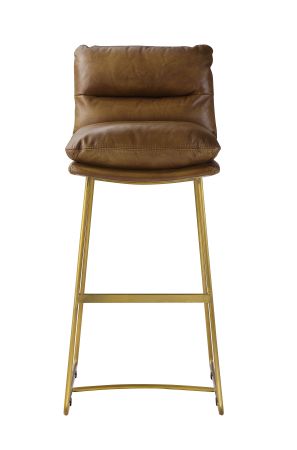 ACME Alsey Bar Chair Saddle Brown Top Grain Leather