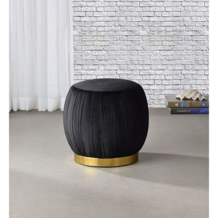 Zinnia Ottoman 96449 Black By Acme Furniture