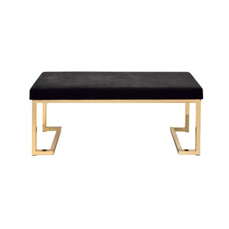 ACME Boice Bench Black Fabric & Champagne Finish