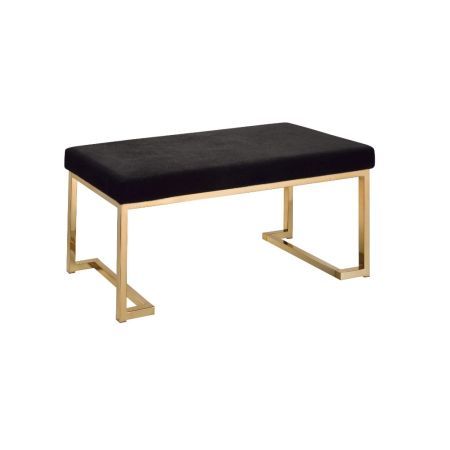 ACME Boice Bench Black Fabric & Champagne Finish