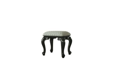 ACME House Delphine Stool Ivory Fabric & Charcoal Finish