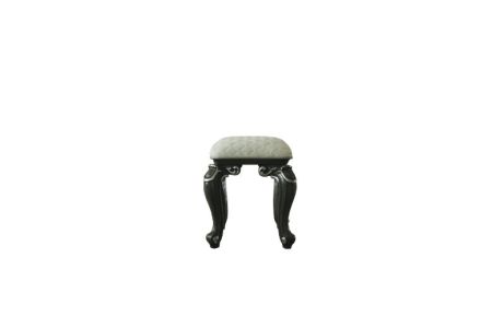 ACME House Delphine Stool Ivory Fabric & Charcoal Finish