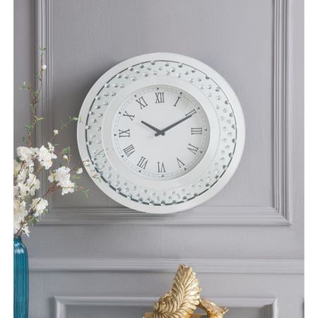 Nysa Accent Clock 97045 Mirrored By Acme Furniture