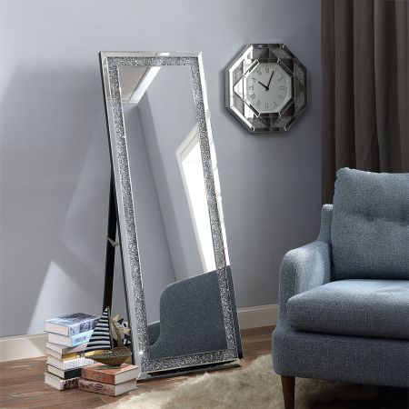 Noralie Floor Mirror 97156 Mirrored By Acme Furniture