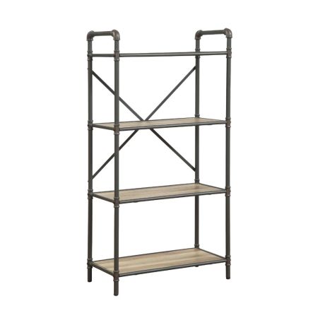 ACME Itzel Bookshelf Antique Oak & Sandy Gray Finish