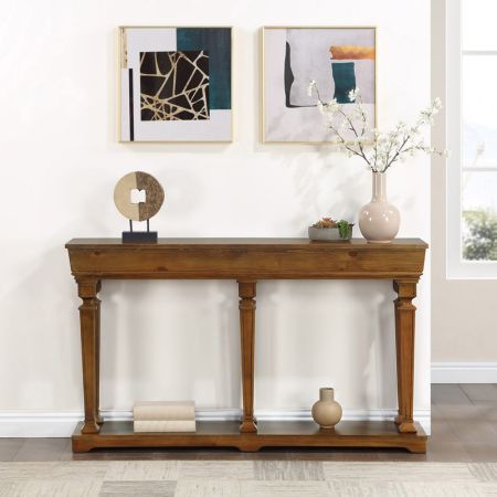 ACME Garrison Console Table Oak Finish