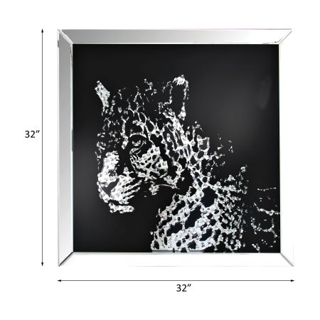 ACME Talisha Wall Art Mirrored & Faux Crystal Leopard