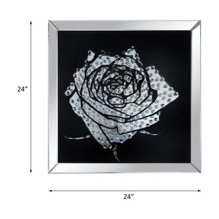 ACME Talisha Wall Art Mirrored & Faux Crystal Rose