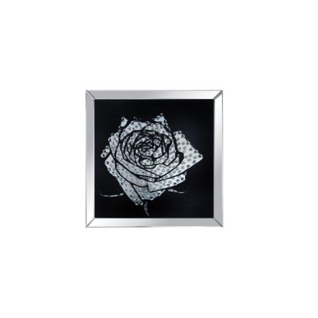 ACME Talisha Wall Art Mirrored & Faux Crystal Rose