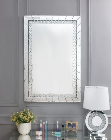 ACME Nysa Accent Mirror Mirrored & Faux Crystals