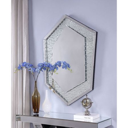 ACME Nysa Accent Mirror Mirrored & Faux Crystals