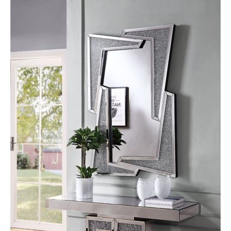 ACME Noralie Accent Mirror Mirrored & Faux Diamonds