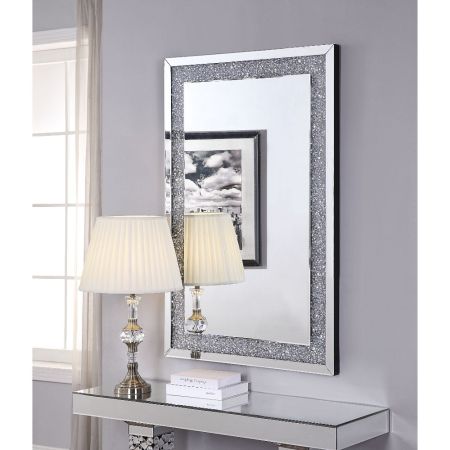 ACME Noralie Accent Mirror Mirrored & Faux Diamonds