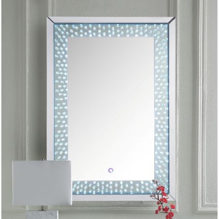 ACME Nysa Accent Mirror W/Led Mirrored & Faux Crystals