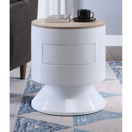 ACME Otith Accent Table White High Gloss Finish