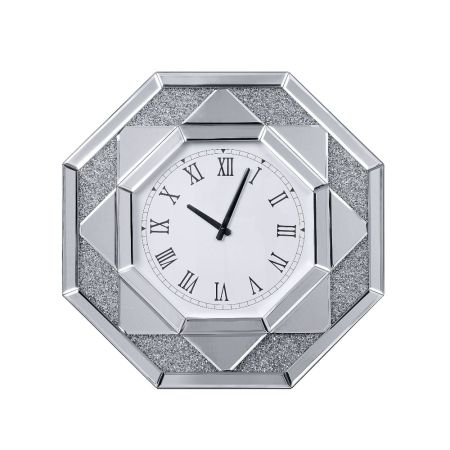 ACME Noralie Wall Clock Mirrored & Faux Diamonds