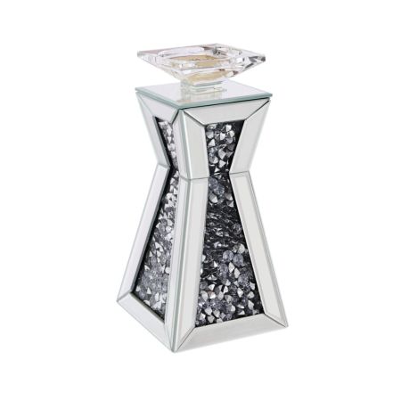 ACME Nowles Candle Holder (Set-2) Mirrored Faux Diamonds